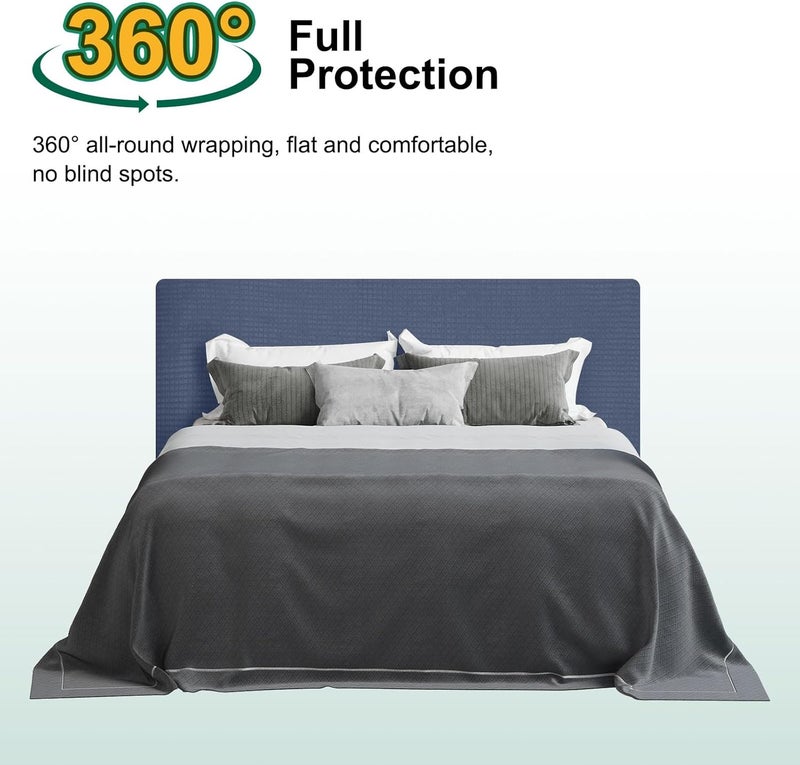uxcell Bed Headboard Slipcover, 1.5m Stretch Bed Headboard Cover Dustproof Protector Cover Jacquard Furniture Cover for 1.4-1.7m Headboard, Purple - Image 4